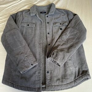 Roark Men's Gray Corduroy Jacket with Sherpa Lining